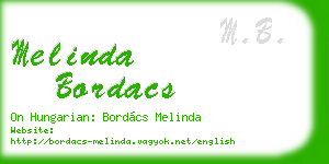 melinda bordacs business card