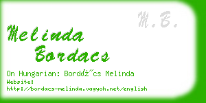 melinda bordacs business card